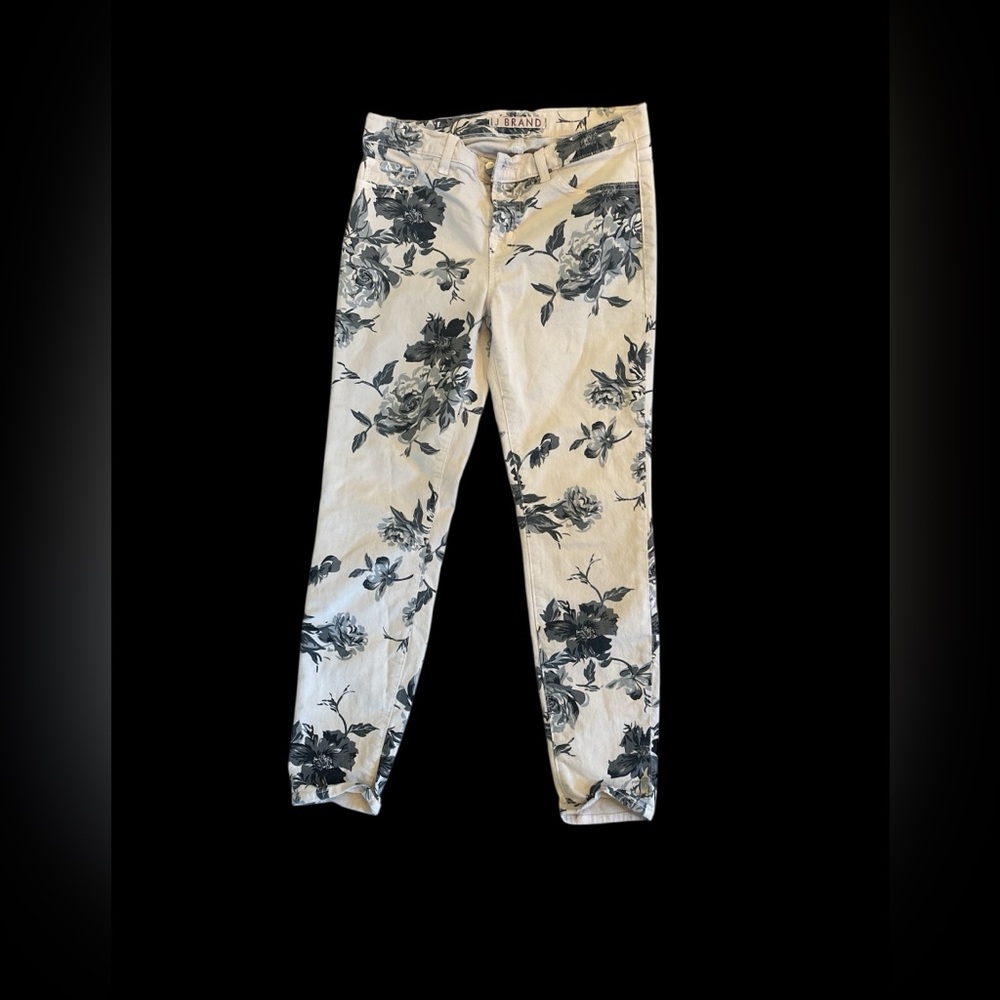 J Brand Cream and Black Pants